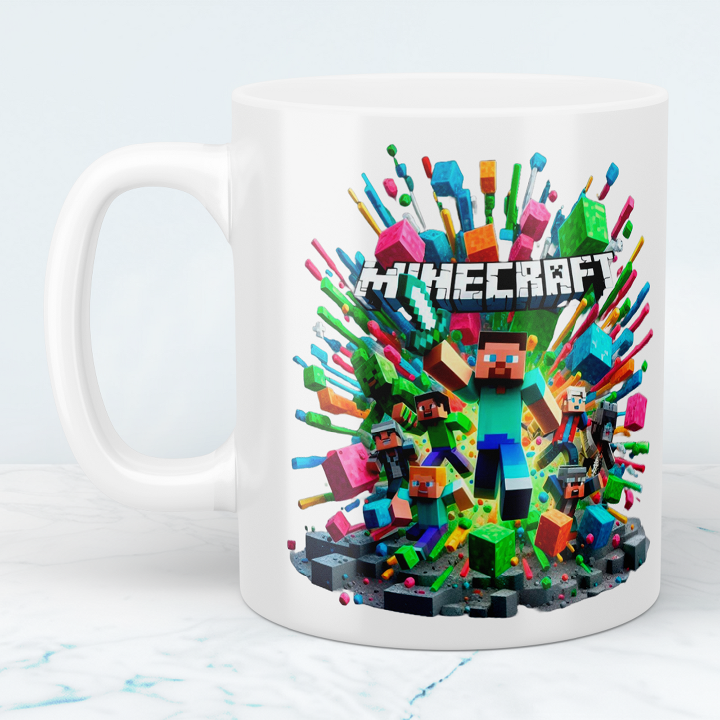 Minecraft Tasse – Perfektes Geschenk für Gamer – Kreative Kaffeetasse mit Minecraft-Motiv 8 – Ideal für Kinder und Erwachsene