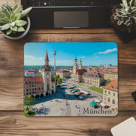 Entdecke München: Stilvolles Mauspad mit berühmten Sehenswürdigkeiten