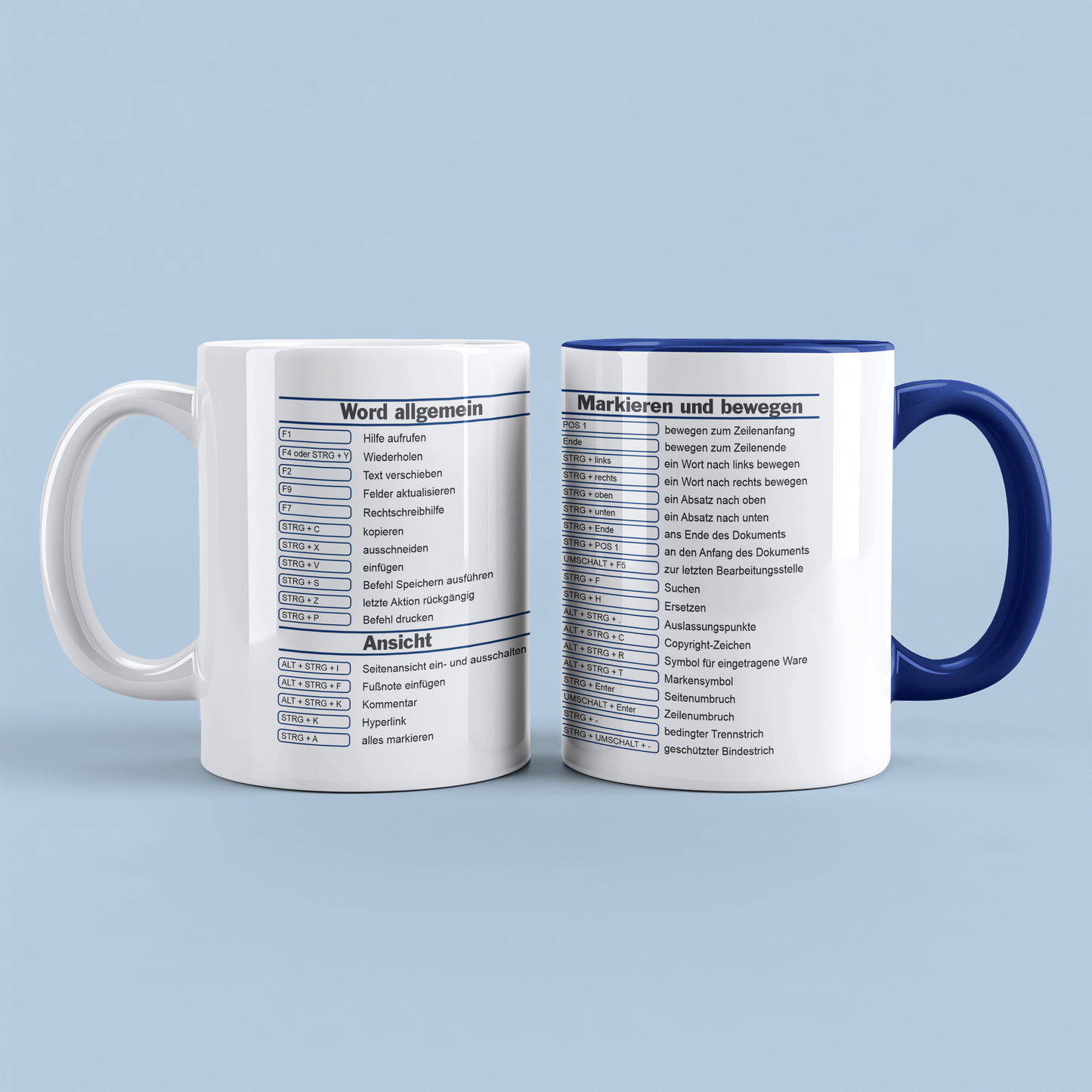 Mug with Word Shortcuts, Office Gift, Desk Decor