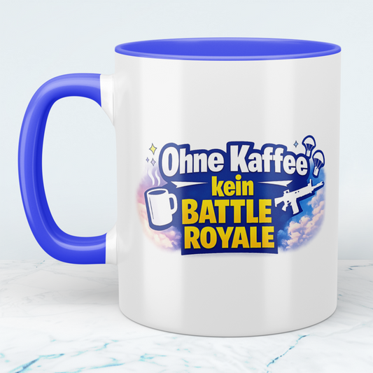 Ohne Kaffee kein Battle Royale Tasse – Gamer Kaffeebecher für Fortnite & Gaming Fans