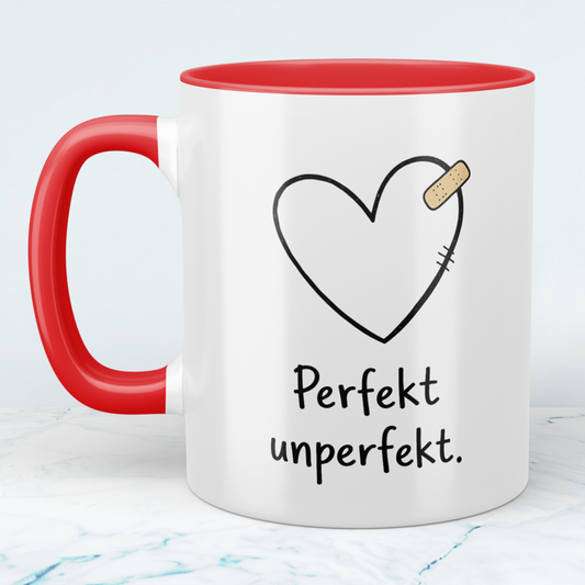 Lustige Bürotasse mit Spruch „Perfekt – unperfekt“ | Geschenk für Kollegen & Arbeit