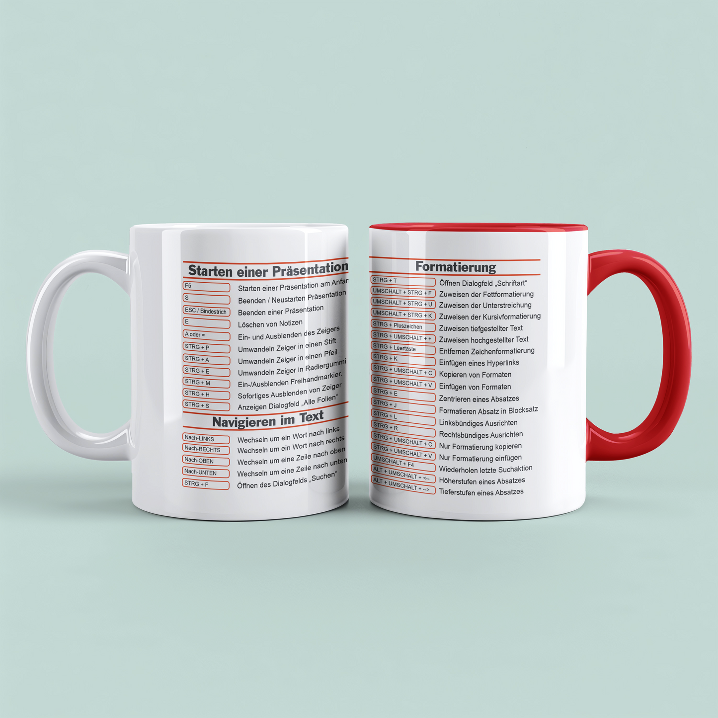 PowerPoint ShortCuts Vorlage - Digitaler Download, lustige Tassen, Mockup Becher, Kaffeetassen, Sofort Drucken und Tasse erstellen