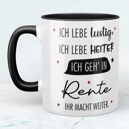 Lustige Tasse „Ich geh in Rente“ – Geschenk für Ruhestand & Rentner