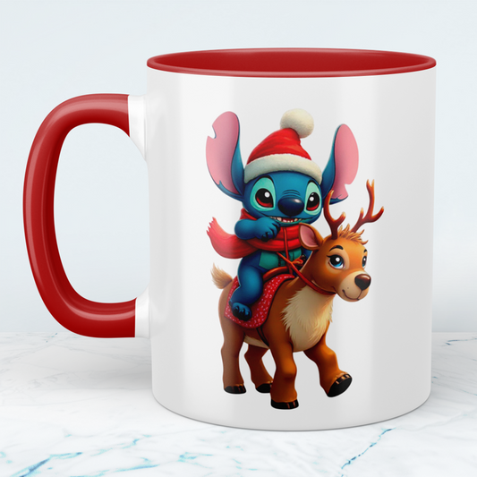 Lustige Stitch-Weihnachtskindertasse – Niedliches Geschenk für kleine Weihnachtsfreunde