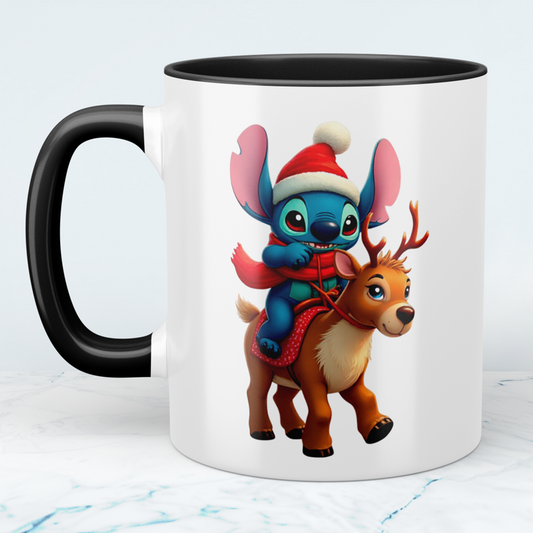Lustige Stitch-Weihnachtskindertasse – Niedliches Geschenk für kleine Weihnachtsfreunde