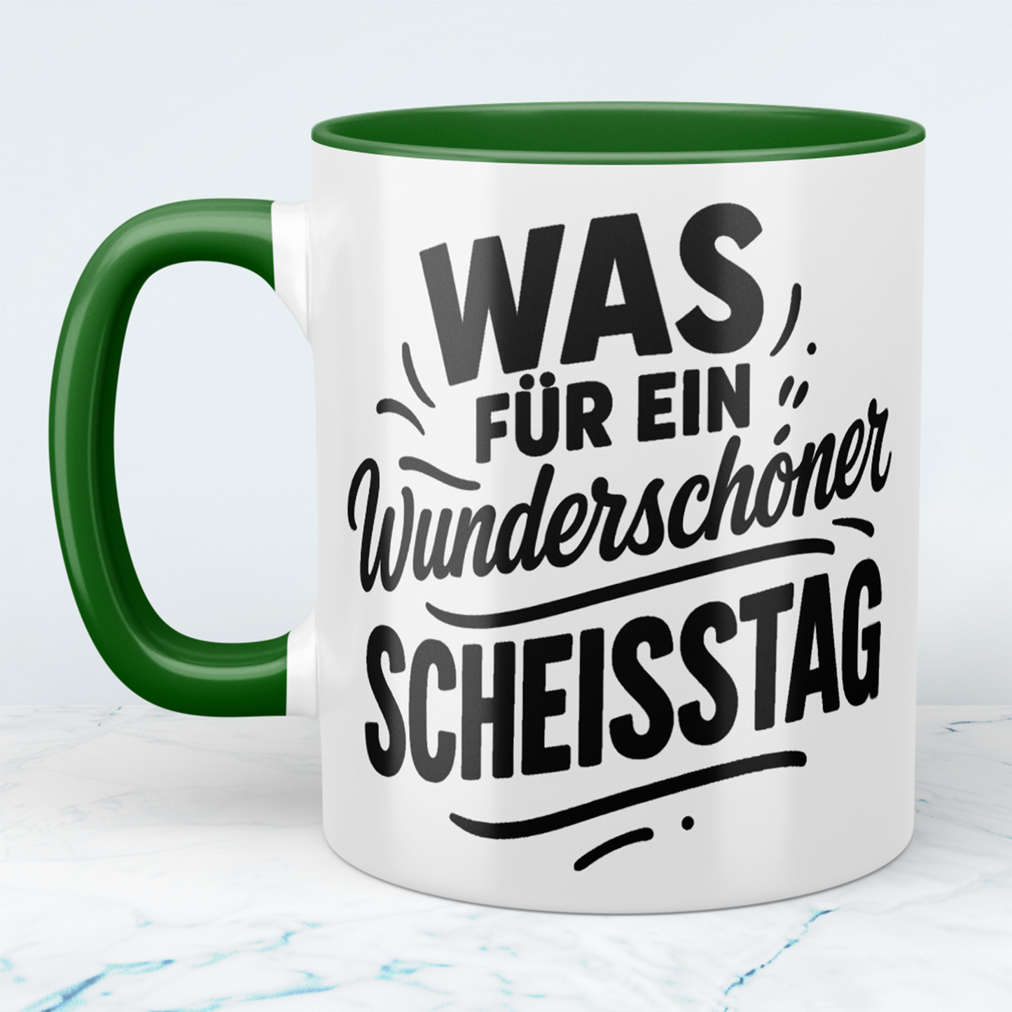Humorvolle lustige Tasse: 'Was für ein wunderschöner SCHEISSTAG' ideal für Arbeitskollegen