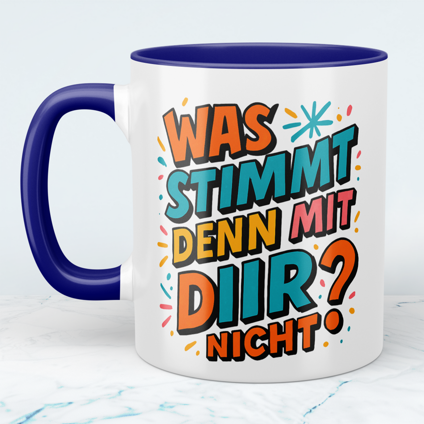 Humorvolle Kollegen-Tasse: 'Was stimmt mit DIR nicht?' – Die perfekte Geschenkidee für den Büro-Spaß!