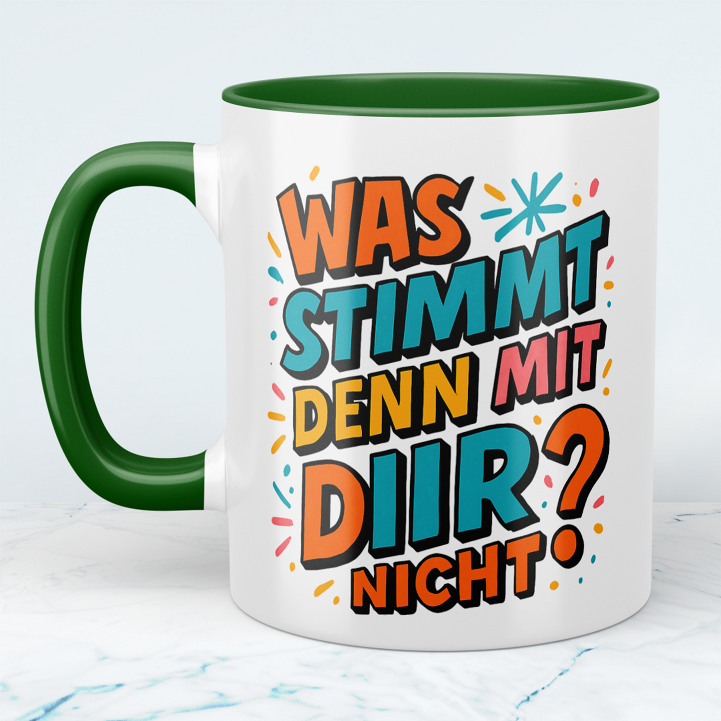Humorvolle Kollegen-Tasse: 'Was stimmt mit DIR nicht?' – Die perfekte Geschenkidee für den Büro-Spaß!