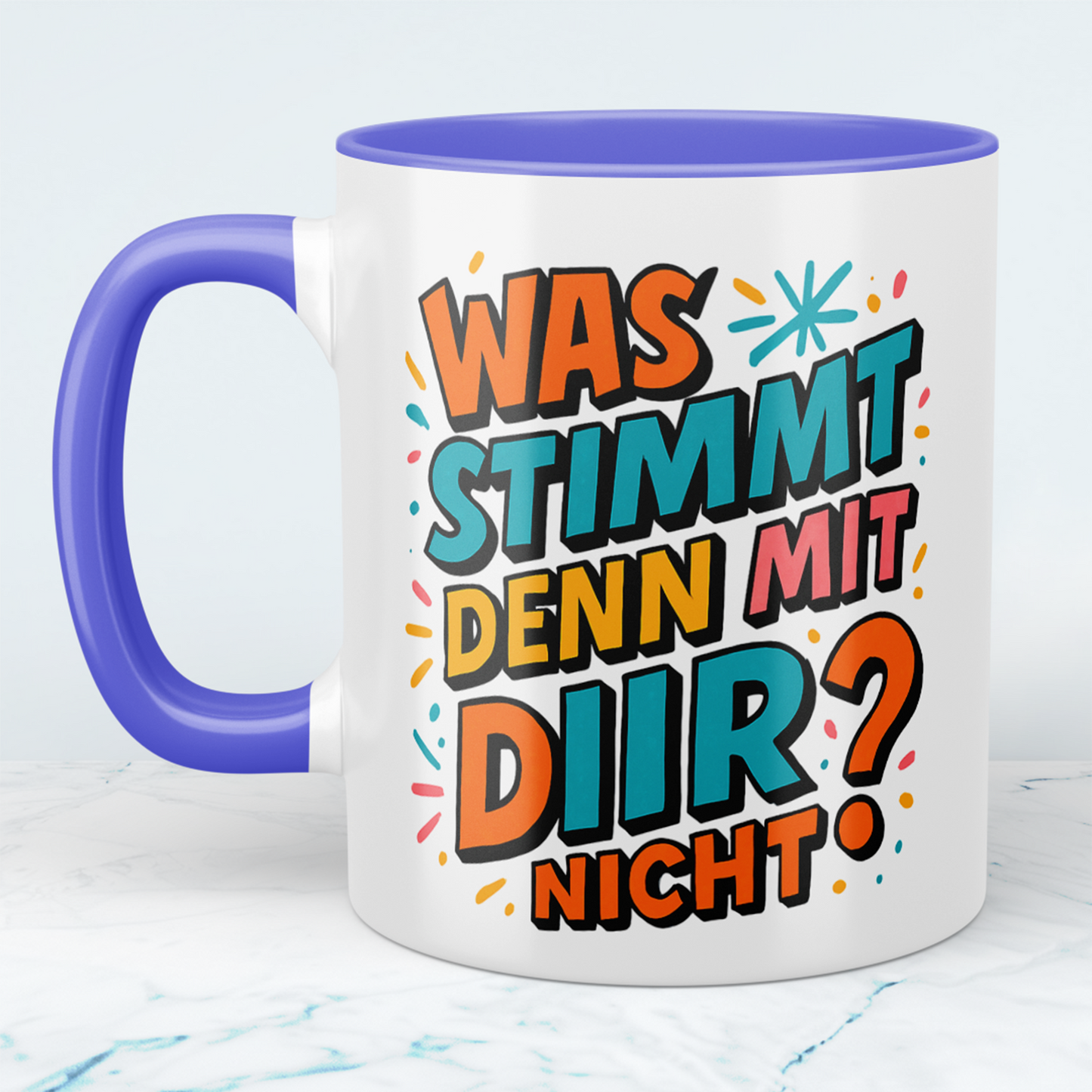 Humorvolle Kollegen-Tasse: 'Was stimmt mit DIR nicht?' – Die perfekte Geschenkidee für den Büro-Spaß!