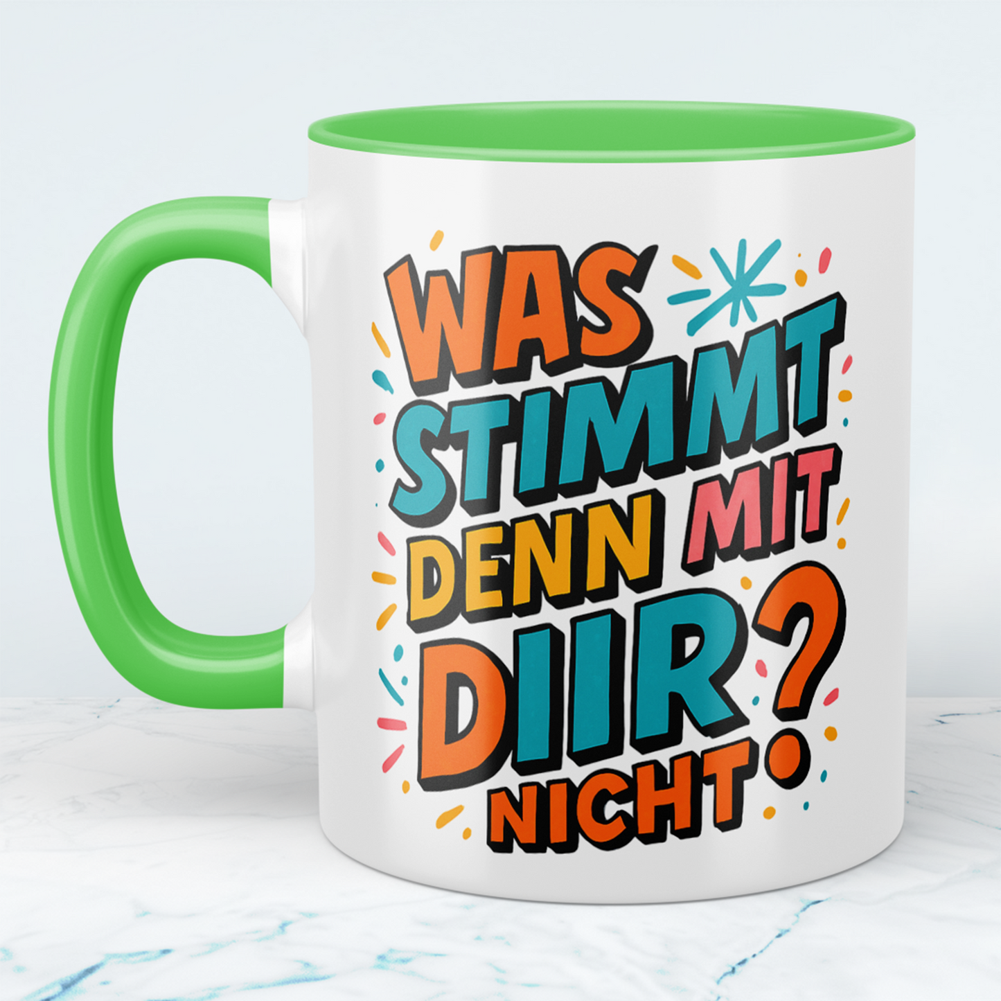 Humorvolle Kollegen-Tasse: 'Was stimmt mit DIR nicht?' – Die perfekte Geschenkidee für den Büro-Spaß!