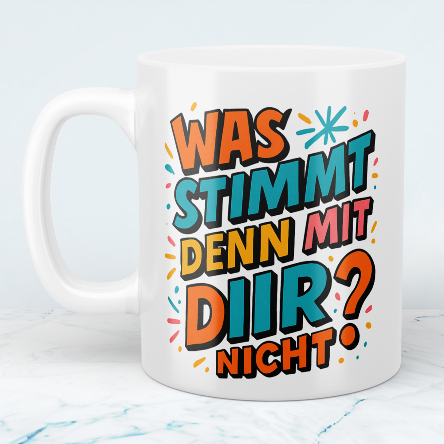 Humorvolle Kollegen-Tasse: 'Was stimmt mit DIR nicht?' – Die perfekte Geschenkidee für den Büro-Spaß!