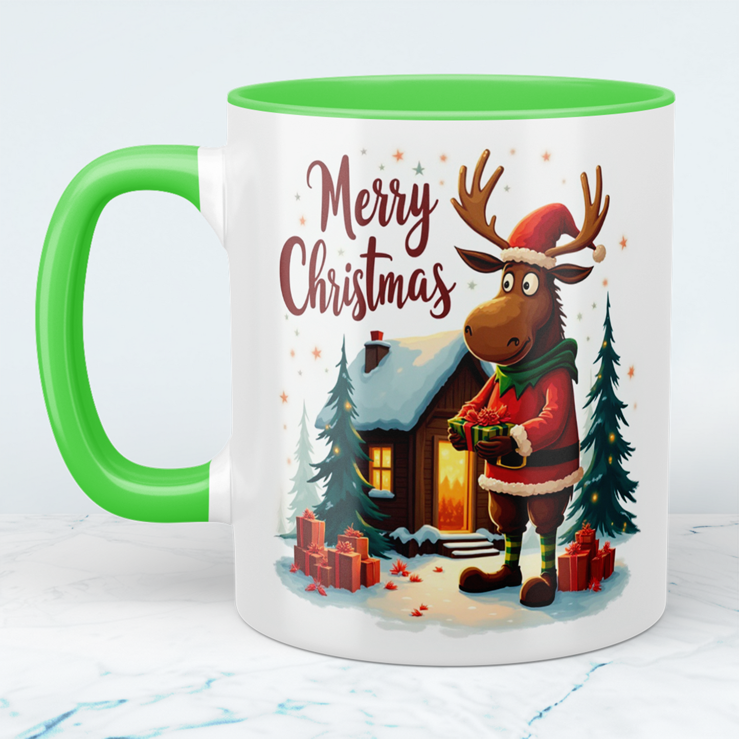 Fröhliche Tasse mit witzigem Weihnachtselch – ein einzigartiges Geschenk für die festliche Saison!