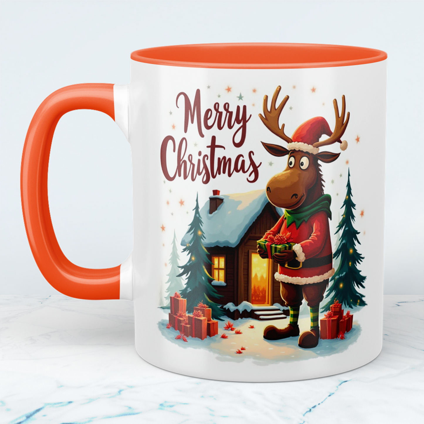 Fröhliche Tasse mit witzigem Weihnachtselch – ein einzigartiges Geschenk für die festliche Saison!