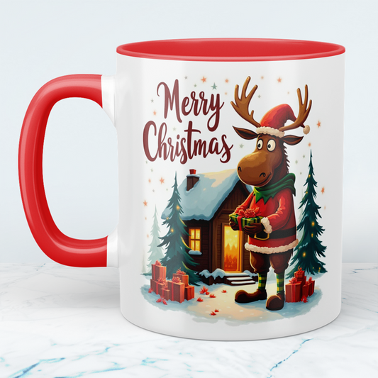 Fröhliche Tasse mit witzigem Weihnachtselch – ein einzigartiges Geschenk für die festliche Saison!