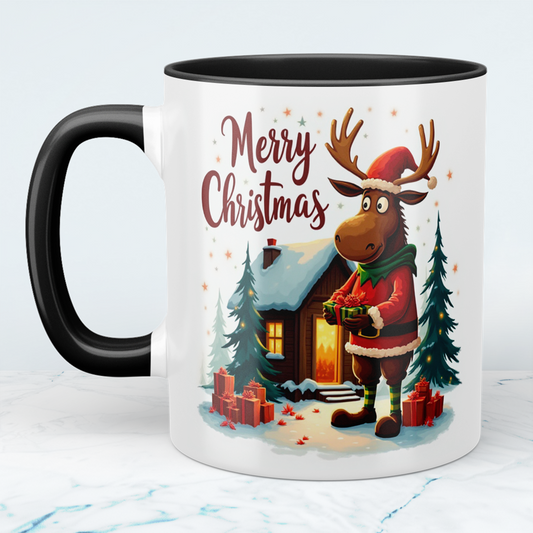 Fröhliche Tasse mit witzigem Weihnachtselch – ein einzigartiges Geschenk für die festliche Saison!