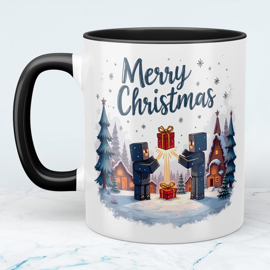 Lustige Minecraft-Tasse „Merry Christmas“ – das perfekte Geschenk für jeden Gamer und Weihnachtsliebhaber!