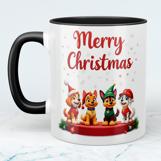 Lustige bedruckte Weihnachtstasse „Merry Christmas“ mit Paw Patrol – das perfekte Geschenk für kleine Fans!