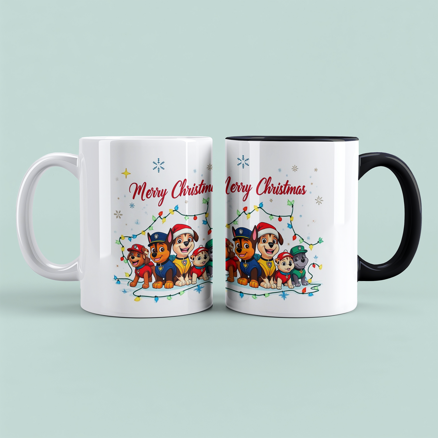 Paw Patrol Weihnachtsbecher – bedruckte Tasse, ideales Geschenk für Weihnachtsfreunde, Merry Christmas!
