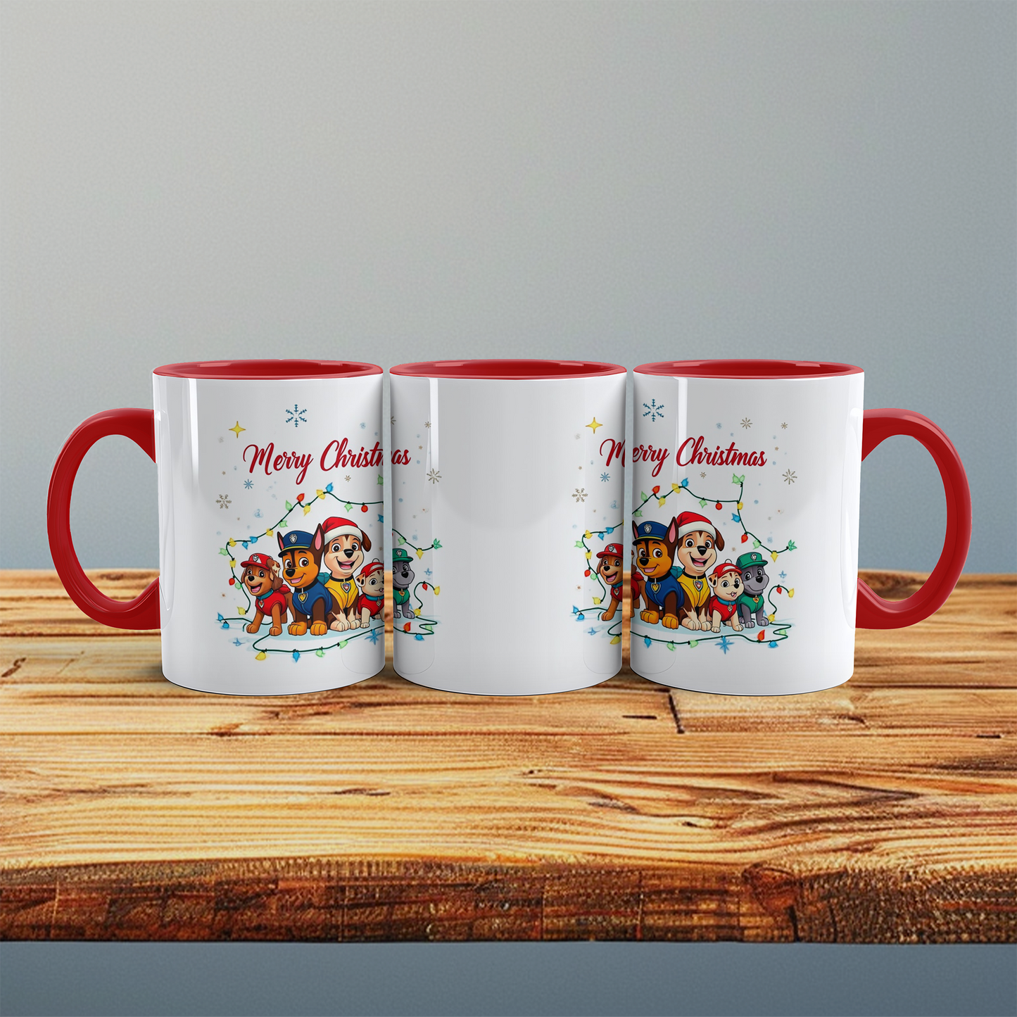 Paw Patrol Weihnachtsbecher – bedruckte Tasse, ideales Geschenk für Weihnachtsfreunde, Merry Christmas!