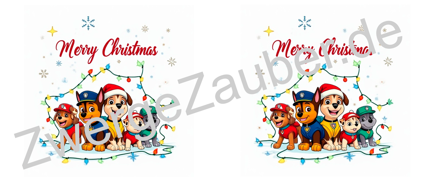 Paw Patrol Weihnachtsbecher – bedruckte Tasse, ideales Geschenk für Weihnachtsfreunde, Merry Christmas!