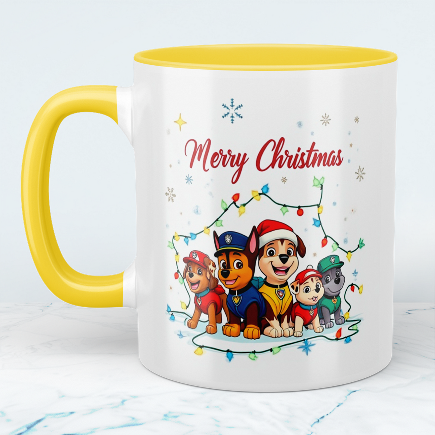 Paw Patrol Weihnachtsbecher – bedruckte Tasse, ideales Geschenk für Weihnachtsfreunde, Merry Christmas!