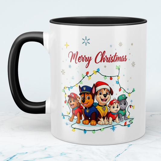 Paw Patrol Weihnachtsbecher – bedruckte Tasse, ideales Geschenk für Weihnachtsfreunde, Merry Christmas!