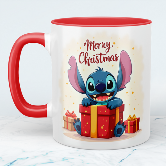 Stitch Merry Christmas Tasse – humorvolle bedruckte Tasse, perfektes Geschenk für die Weihnachtszeit!