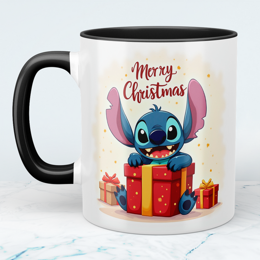 Stitch Merry Christmas Tasse – humorvolle bedruckte Tasse, perfektes Geschenk für die Weihnachtszeit!