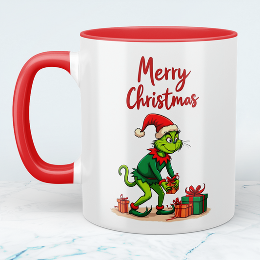 Grinch Merry Christmas Tasse – humorvolle, bedruckte Tasse, perfektes Geschenk für Weihnachten!