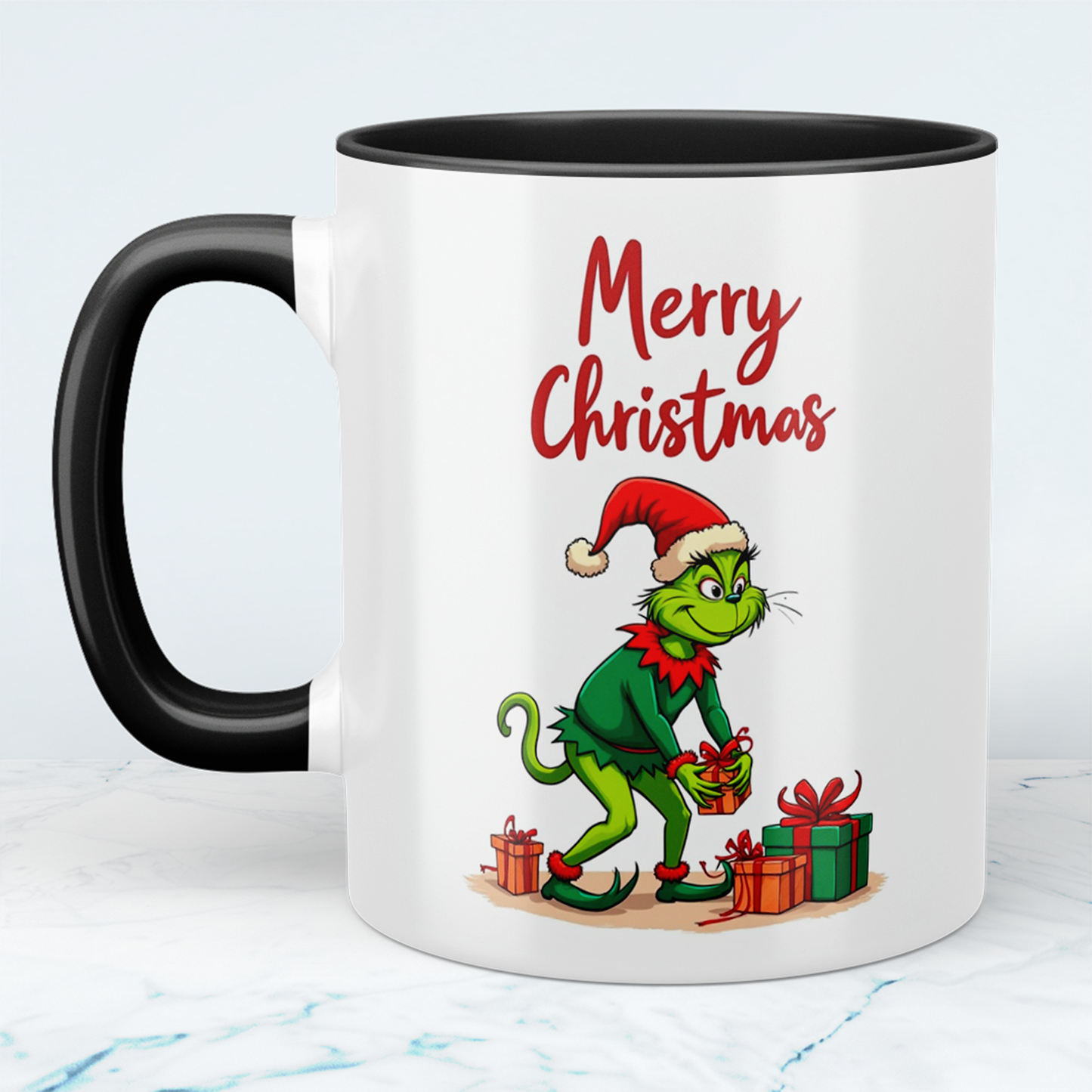 Grinch Merry Christmas Tasse – humorvolle, bedruckte Tasse, perfektes Geschenk für Weihnachten!