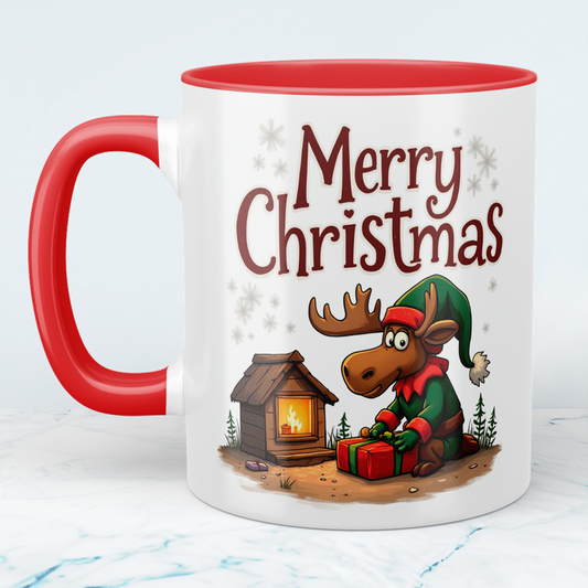 Merry Christmas Elch Tasse – witzige bedruckte Tasse, ideales Geschenk für die festliche Saison!