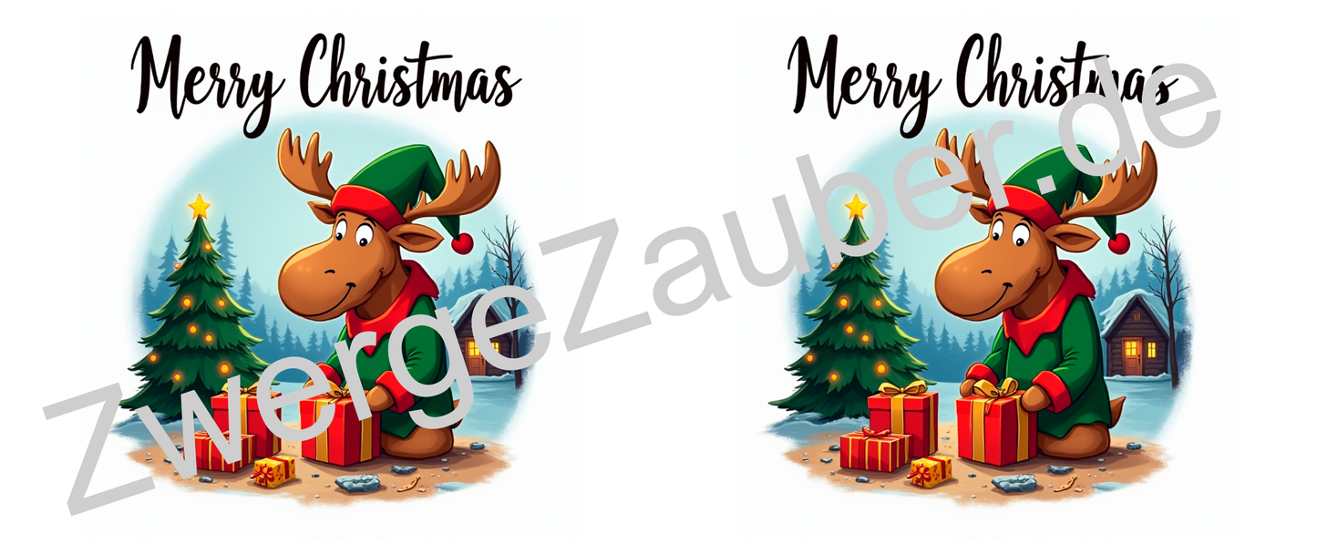 Lustiger Weihnachtselch Becher – bedruckte Tasse mit „Merry Christmas“, das perfekte Geschenk!