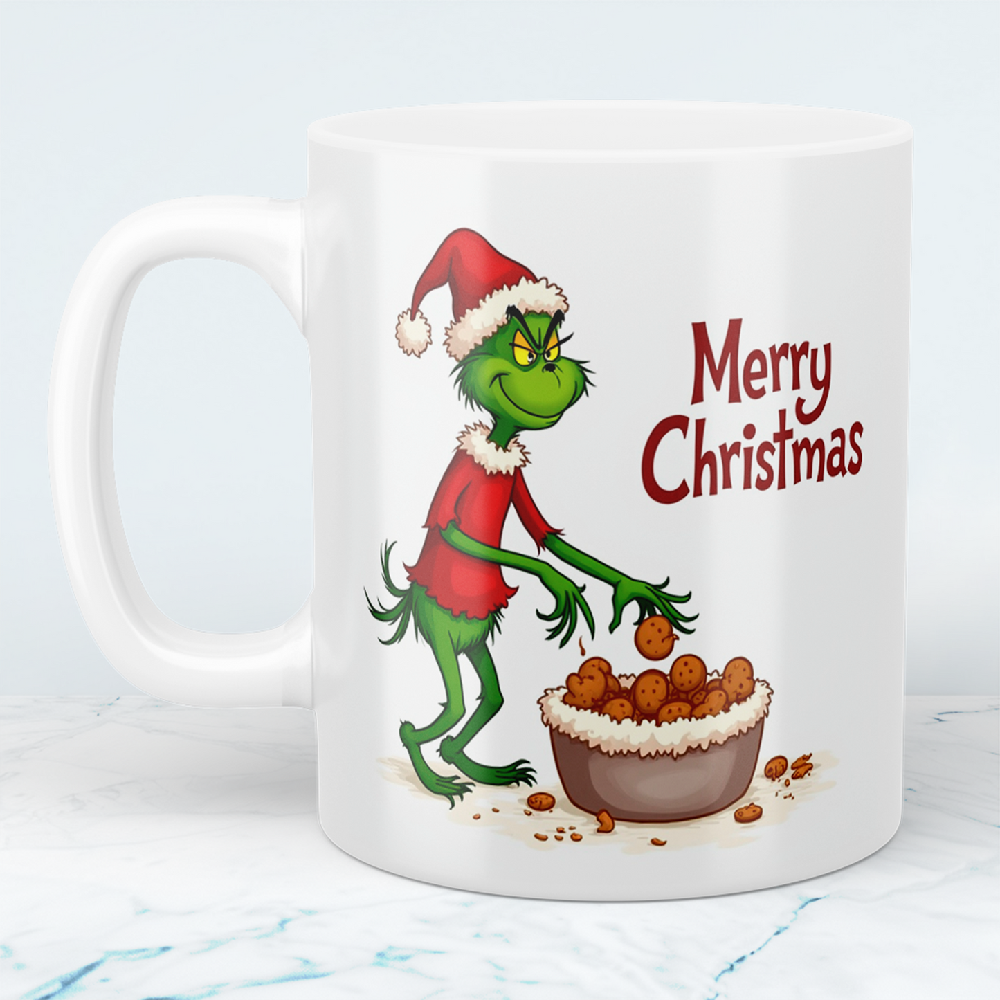 Humorvolle Grinch Weihnachtstasse – Bedruckte Tasse als perfektes Geschenk für die festliche Saison!