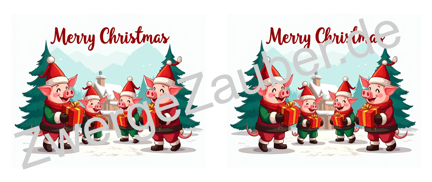 Lustige bedruckte Weihnachts-Tasse im Minecraft Design mit witzigen Schweinen – Perfektes Geschenk!