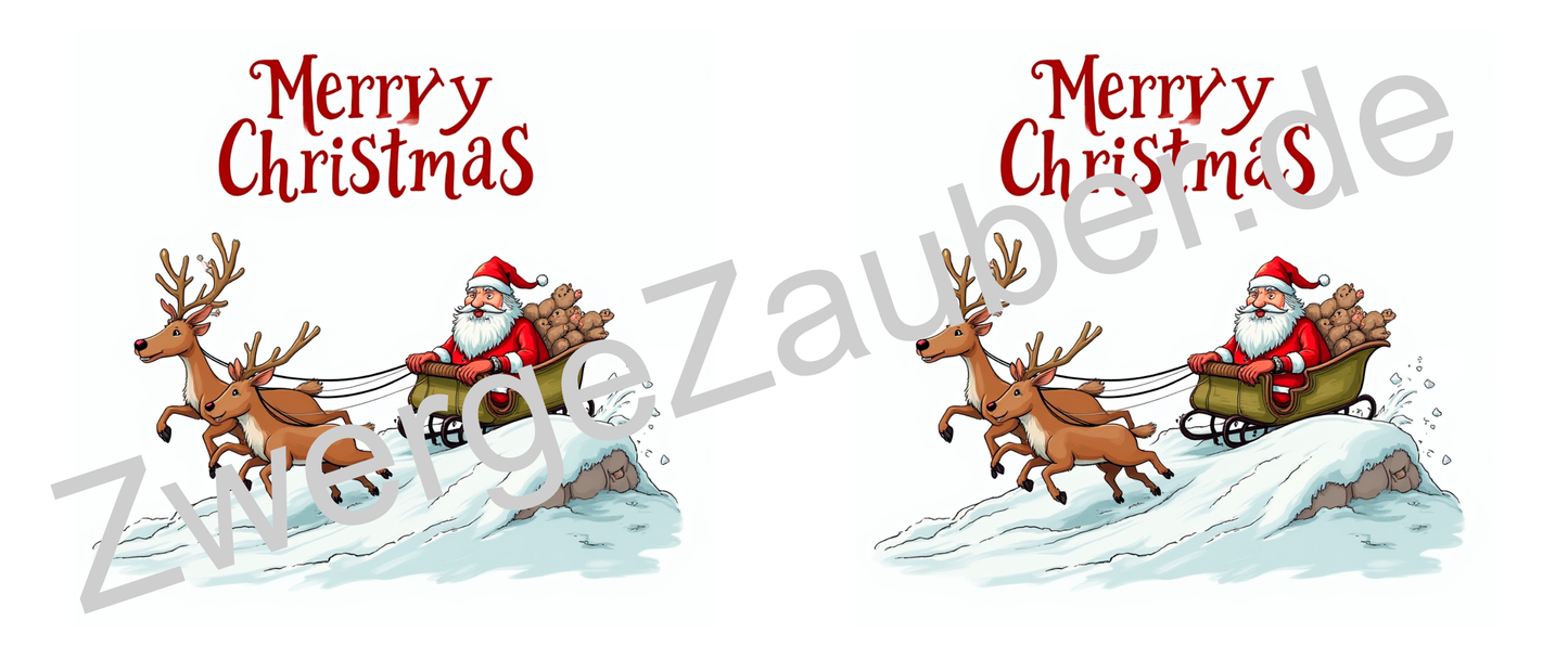 Lustige Weihnachts-Tasse mit Weihnachtsmann, Rentieren & Schlitten – Perfektes Geschenk!