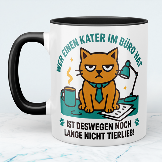 Humorvolle Kaffeetasse: Ein Kater macht dich nicht tierlieb!