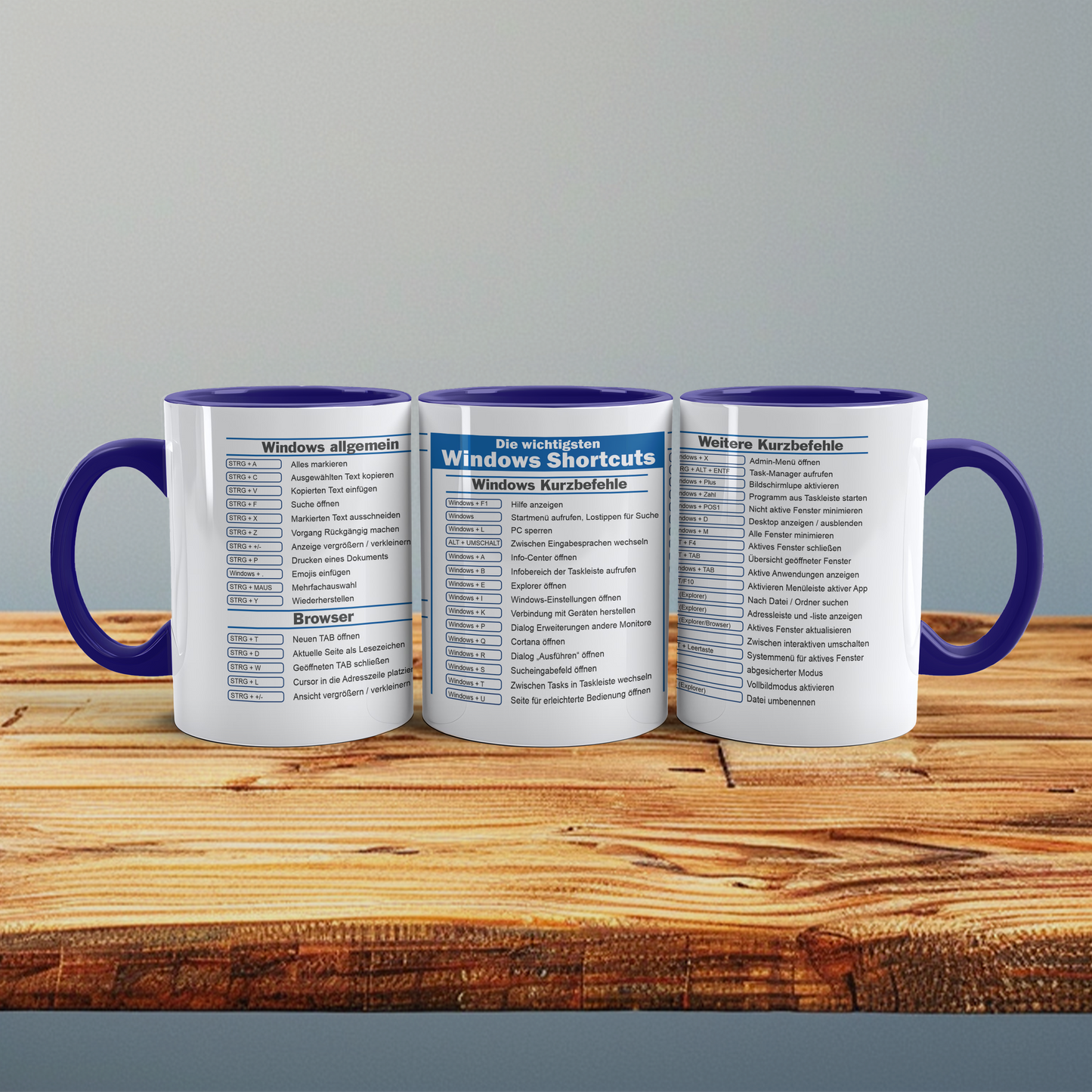 Windows ShortCuts Vorlage - Digitaler Download, lustige Tassen, Mockup Becher, Kaffeetassen, Sofort Drucken und Tasse erstellen