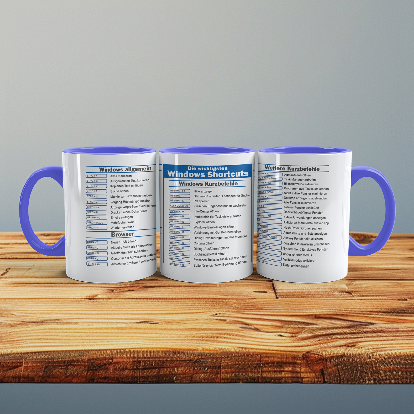 Windows ShortCuts Vorlage - Digitaler Download, lustige Tassen, Mockup Becher, Kaffeetassen, Sofort Drucken und Tasse erstellen