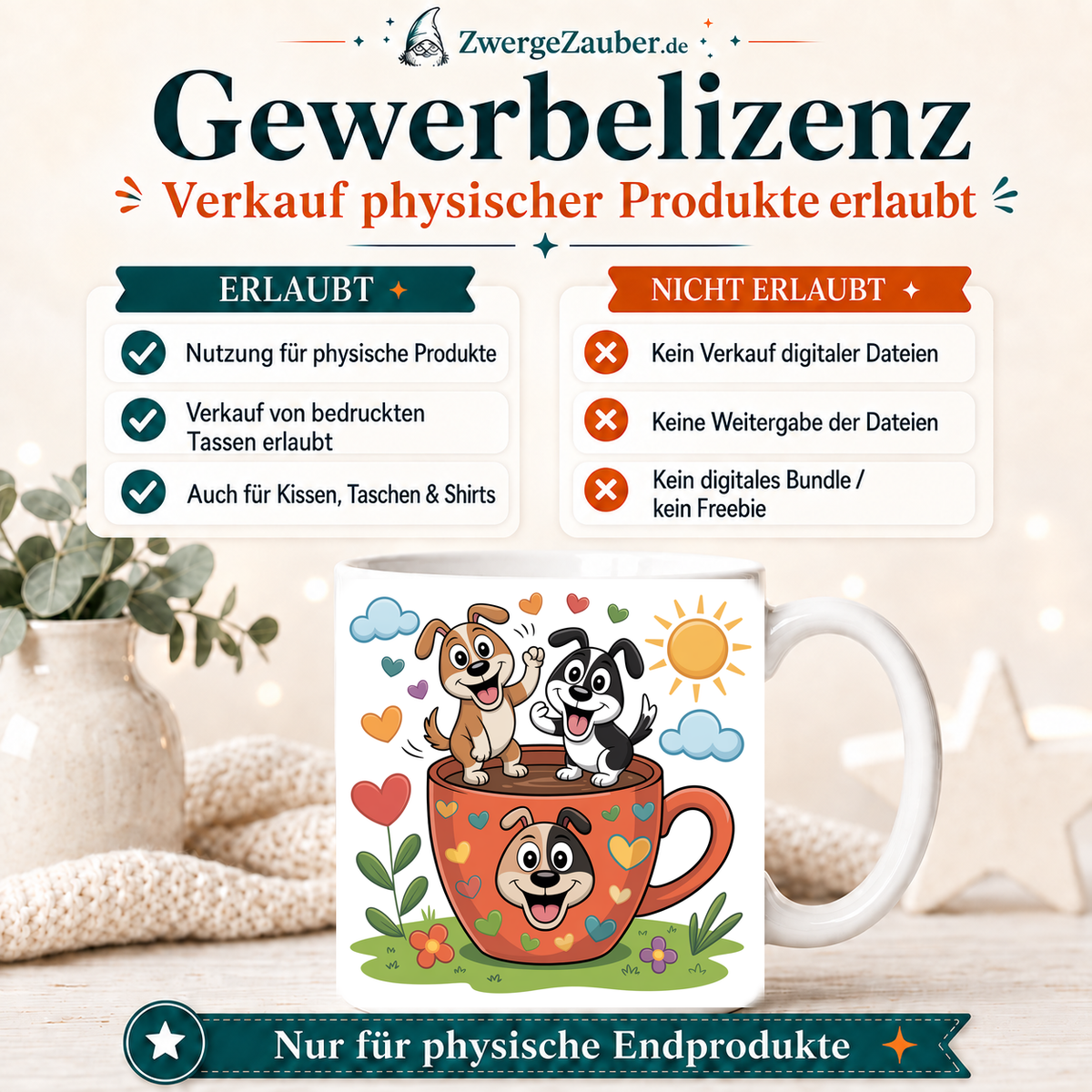 ZwergeZauber Tassendesign Drei Hunde in einer Tasse – Verkaufsbild 4