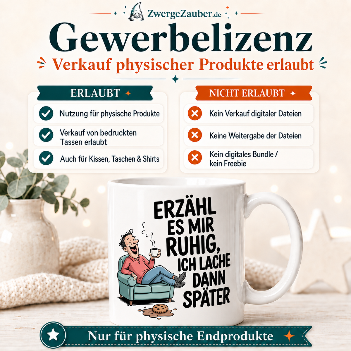 ZwergeZauber Tassendesign Erzähl es mir ruhig, ich lache dann später – Verkaufsbild 4