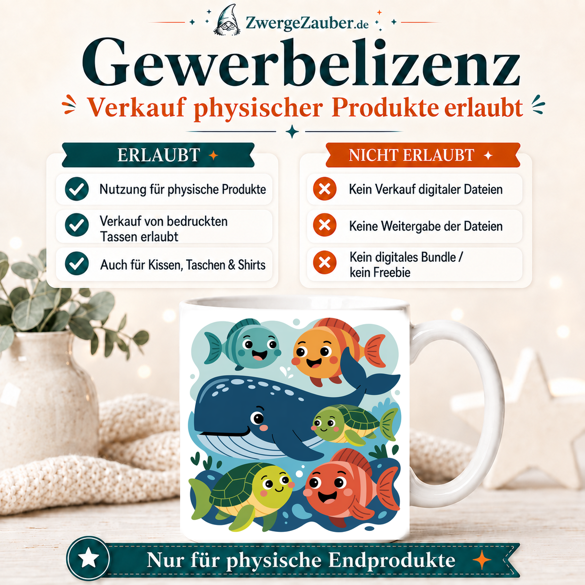 ZwergeZauber Tassendesign Fröhliche Meeresfreunde – Verkaufsbild 4