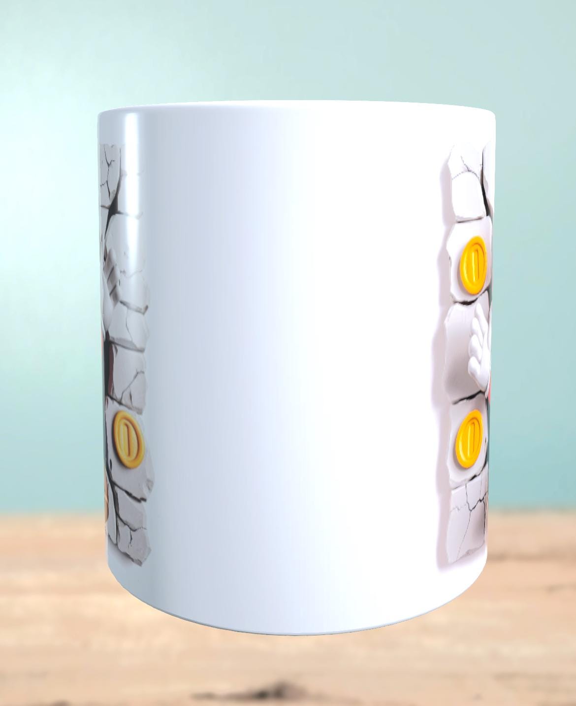 Tasse mit 3D-Effekt Super Mario Motiv 4 Sublimationsaufdruck, Tassengröße 11oz (330 ml), schönes Motiv, versch. Farben auswählbar