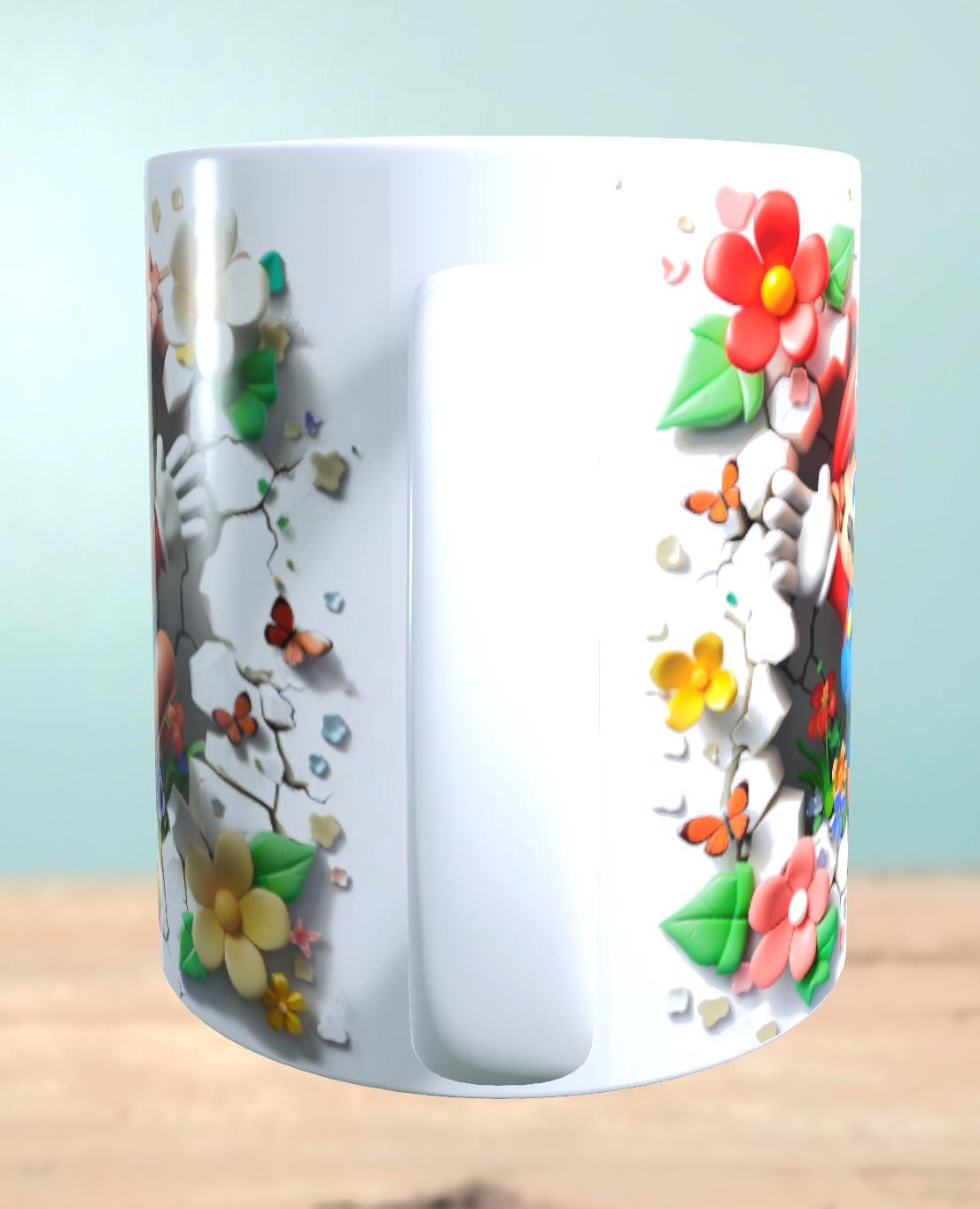 Tasse mit 3D-Effekt Super Mario Motiv 5 Sublimationsaufdruck, Tassengröße 11oz (330 ml), schönes Motiv, versch. Farben auswählbar