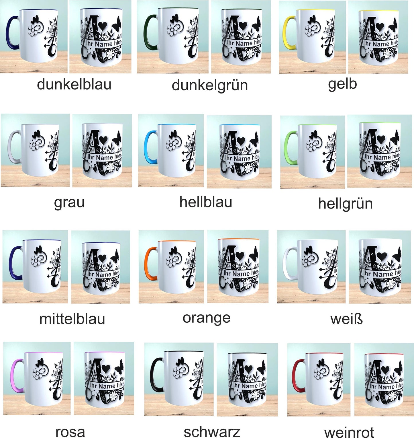 Printed mug, personalized with your own name, individual gift
