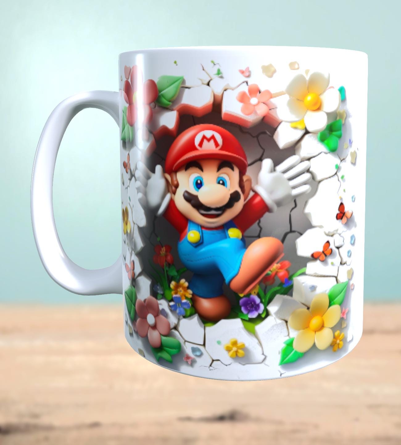 Tasse mit 3D-Effekt Super Mario Motiv 5 Sublimationsaufdruck, Tassengröße 11oz (330 ml), schönes Motiv, versch. Farben auswählbar