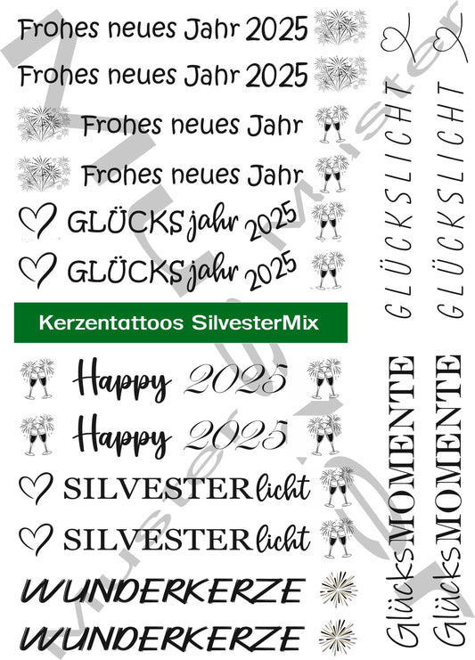 Candle tattoo & candle sticker PDF template | Digital download - SilvesterMix - Creative candle design