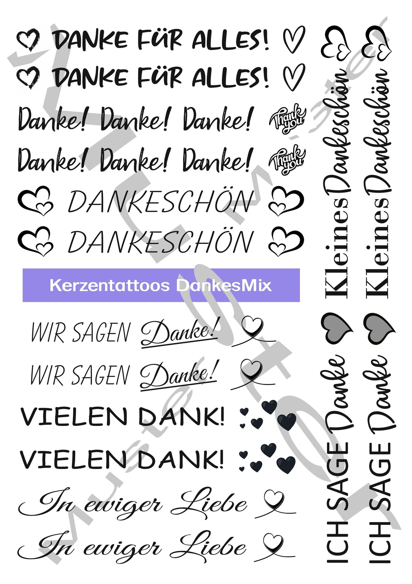 Kerzentattoo & Kerzensticker PDF Vorlage | Digitaler Download - DankesMix - Kreativ Kerzen gestalten