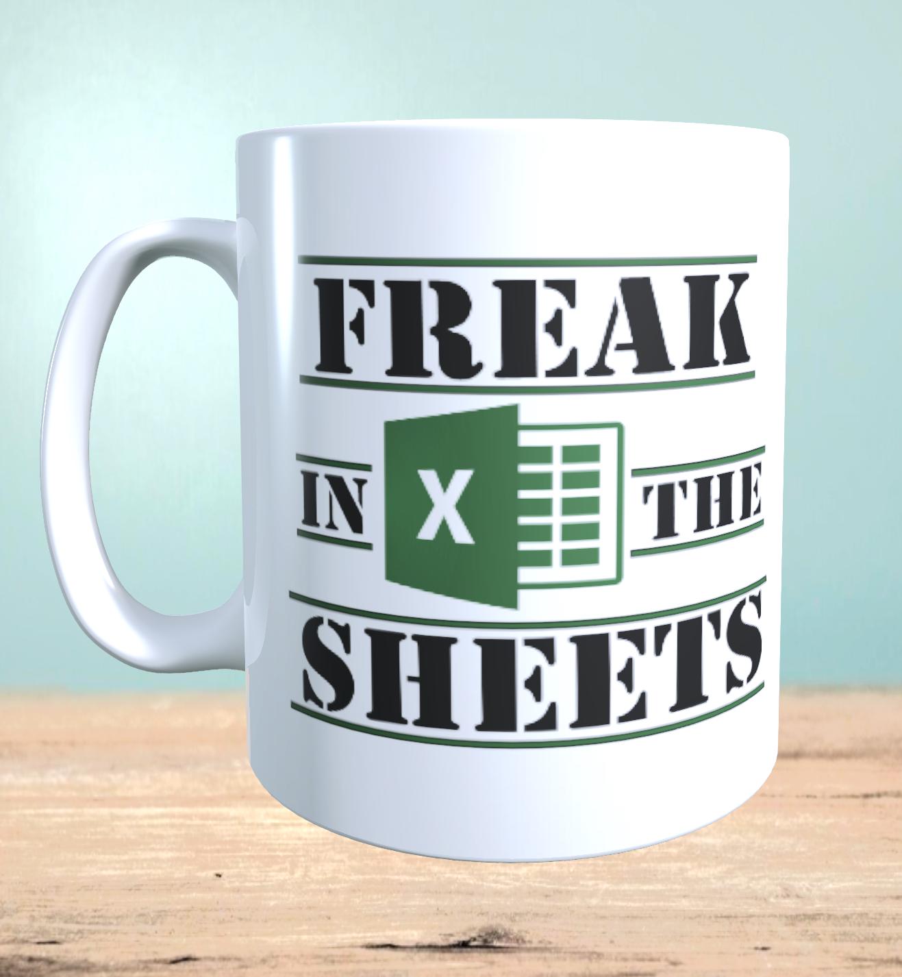 Freak in the Sheets 2 Excel Vorlage - Digitaler Download, lustige Tassen, Mockup Becher, Kaffeetassen, Sofort Drucken und Tasse erstellen