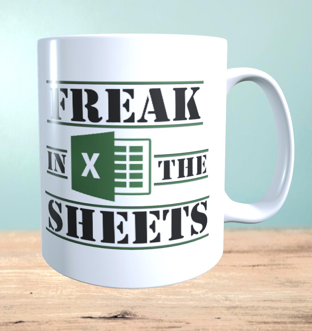 Freak in the Sheets 2 Excel Vorlage - Digitaler Download, lustige Tassen, Mockup Becher, Kaffeetassen, Sofort Drucken und Tasse erstellen