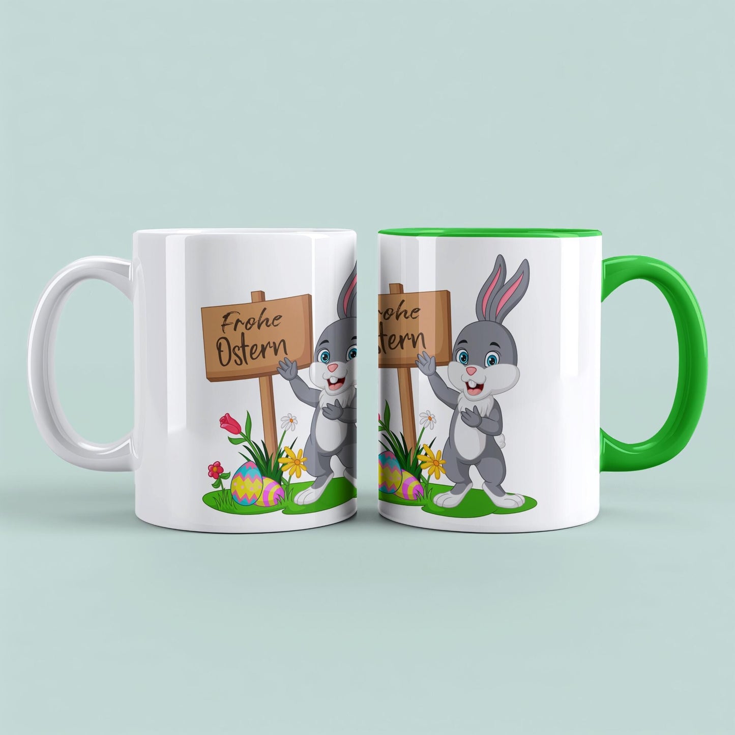 Bunte Ostereier und Kaffeegenuss Frohe Ostern Tasse, versch. Farben, Happy Easter